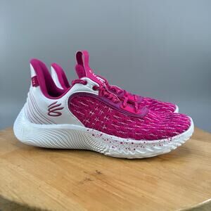 Under Armour UA Curry 9 Men’s Size 11 Basketball White Tropical Pink 3025631-600